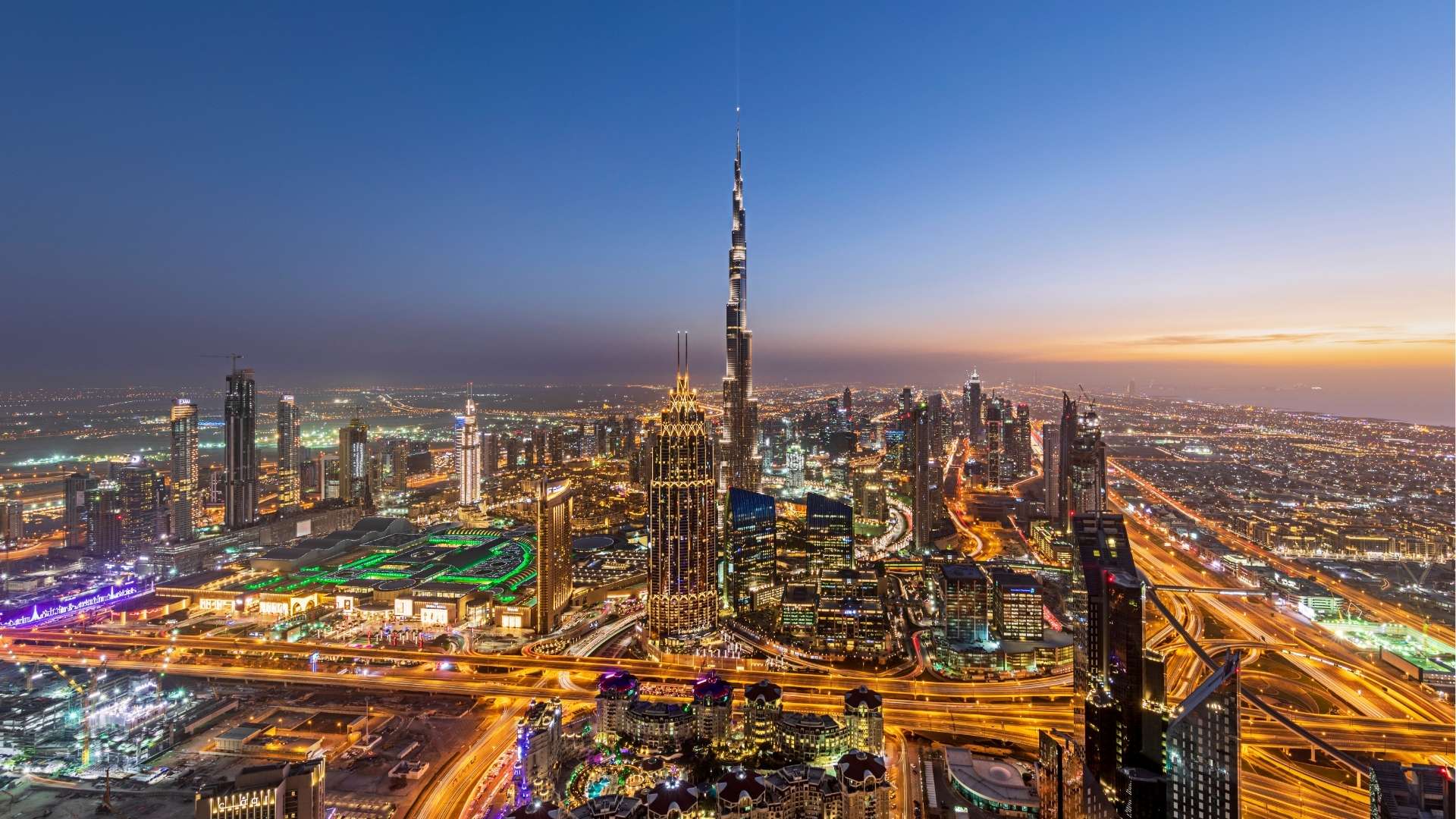 Dubai skyline and contemporary urban architecture